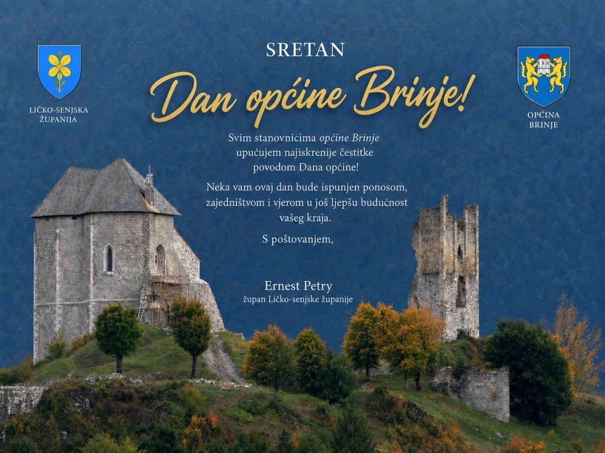 Čestitka župana Ernesta Petryja povodom Dana općine Brinje