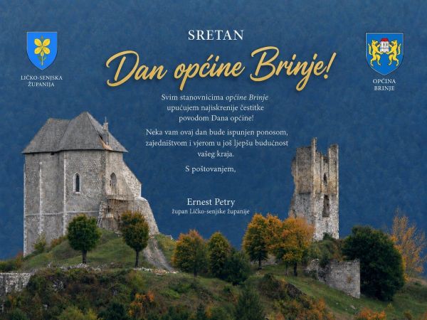 Čestitka župana Ernesta Petryja povodom Dana općine Brinje
