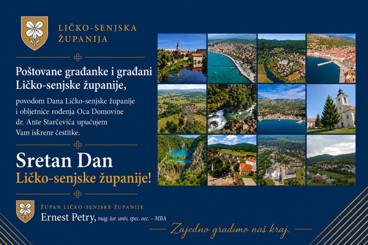 Čestitka župana Ernesta Petryja povodom Dana Ličko-senjske županije