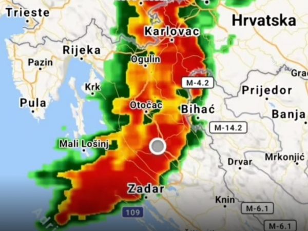 CRVENO UPOZORENJE DHMZ-a za grmljavinsko nevrijeme na području gospićke regije