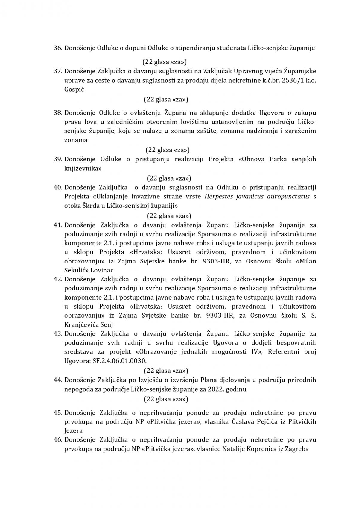 OBAVIJEST O ODRŽANOJ XVI. SJEDNICI ŽUPANIJSKE SKUPŠTINE 26. LISTOPADA 2023. GODINE