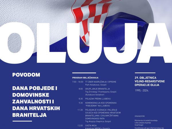 Svečano obilježavanje Dana pobjede i domovinske zahvalnosti, Dana hrvatskih branitelja, kao i 29. obljetnice vojno-redarstvene operacije “Oluja”