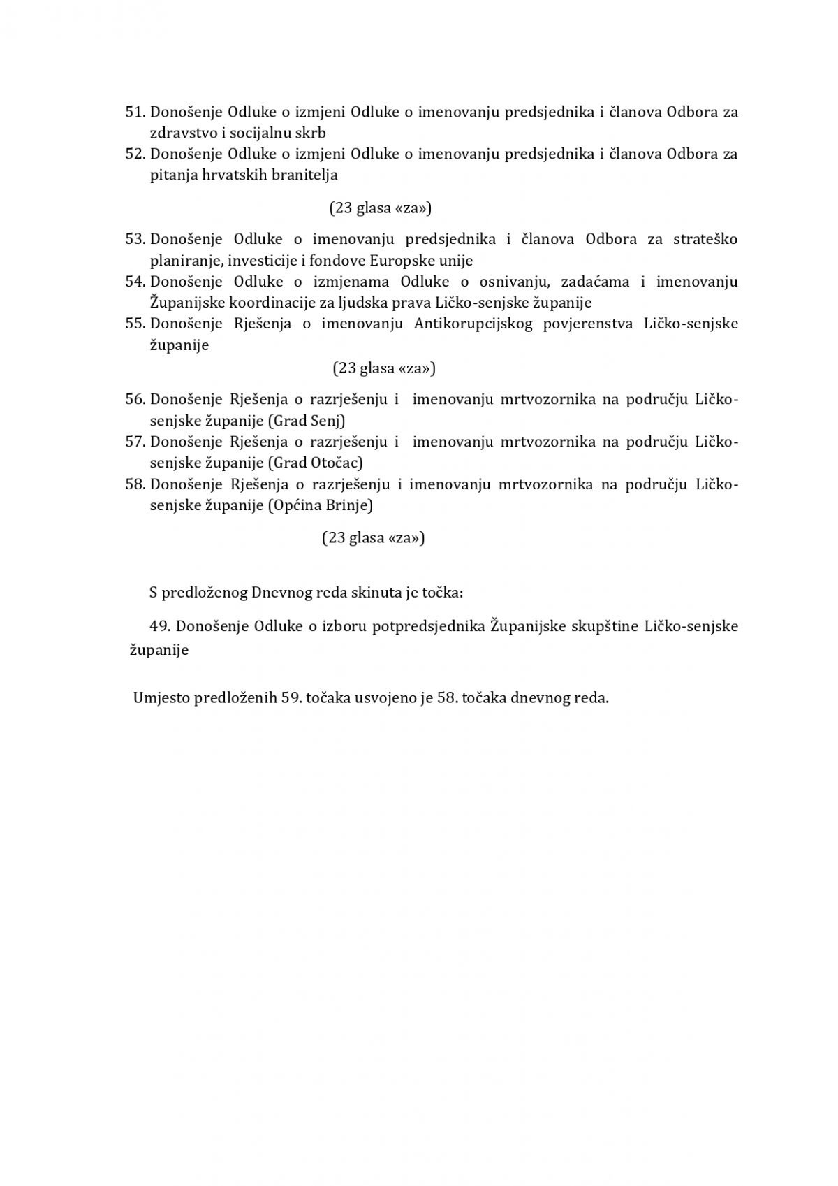 Održana XV. sjednica Županijske skupštine Ličko-senjske županije
