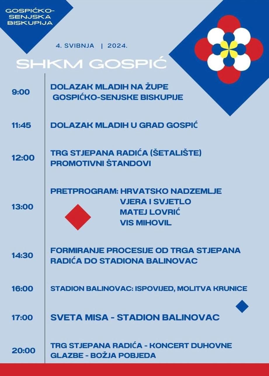 Program 12. Susreta hrvatske katoličke mladeži u Gospiću
